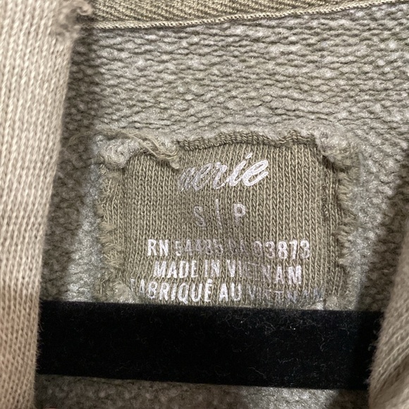 (2) Aerie Oversized Gray & Olive Green Pullover Hoodies Size Small - Picture 4 of 7